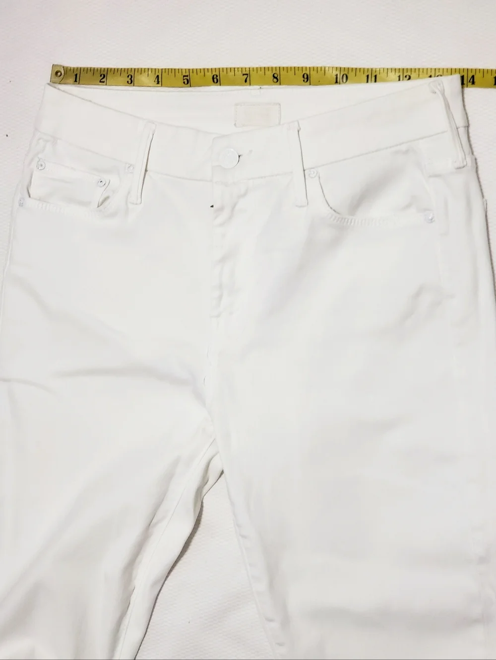 MOTHER The Looker Crop Jeans Glass Slipper White 28 Waist